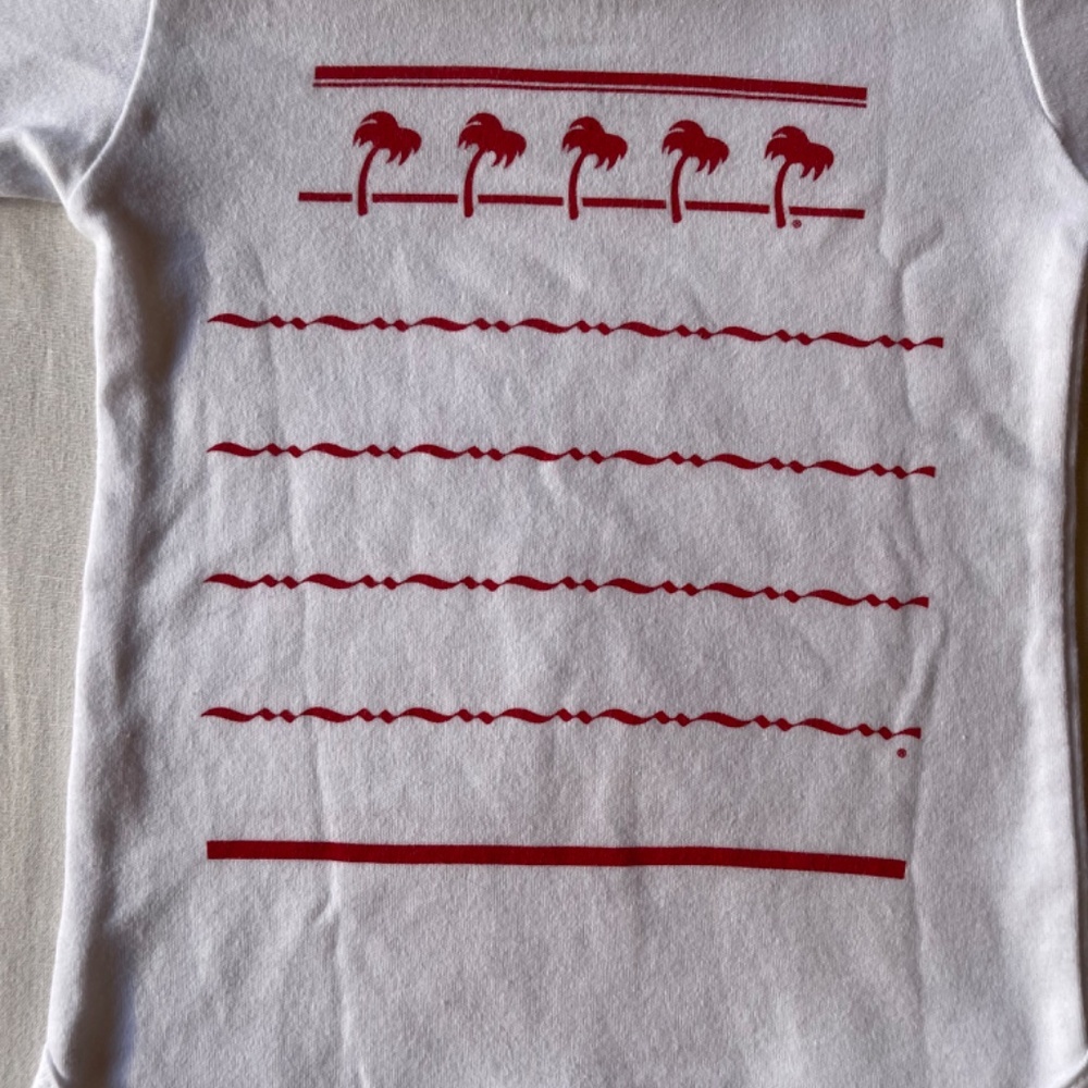 White and Red Baby Onesie - Picture 6 of 9